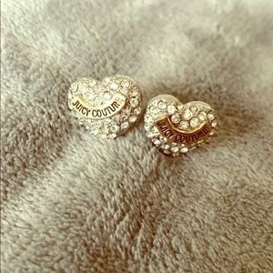 Juicy Couture silver post with rhinestone earrings
